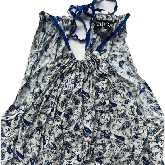 NWT Varga Paisley Women’s Mini Dress M Beach Boho Vacation Resortwear Coastal - Picture 2 of 9